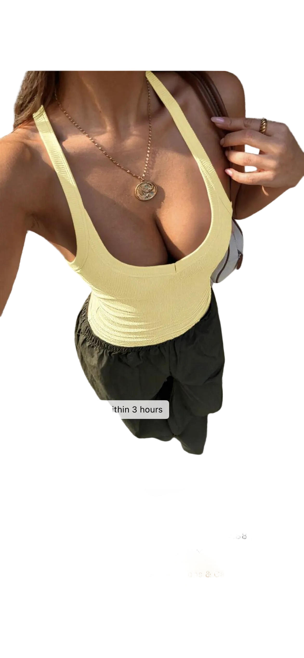 Ribbed Backless Halter Top