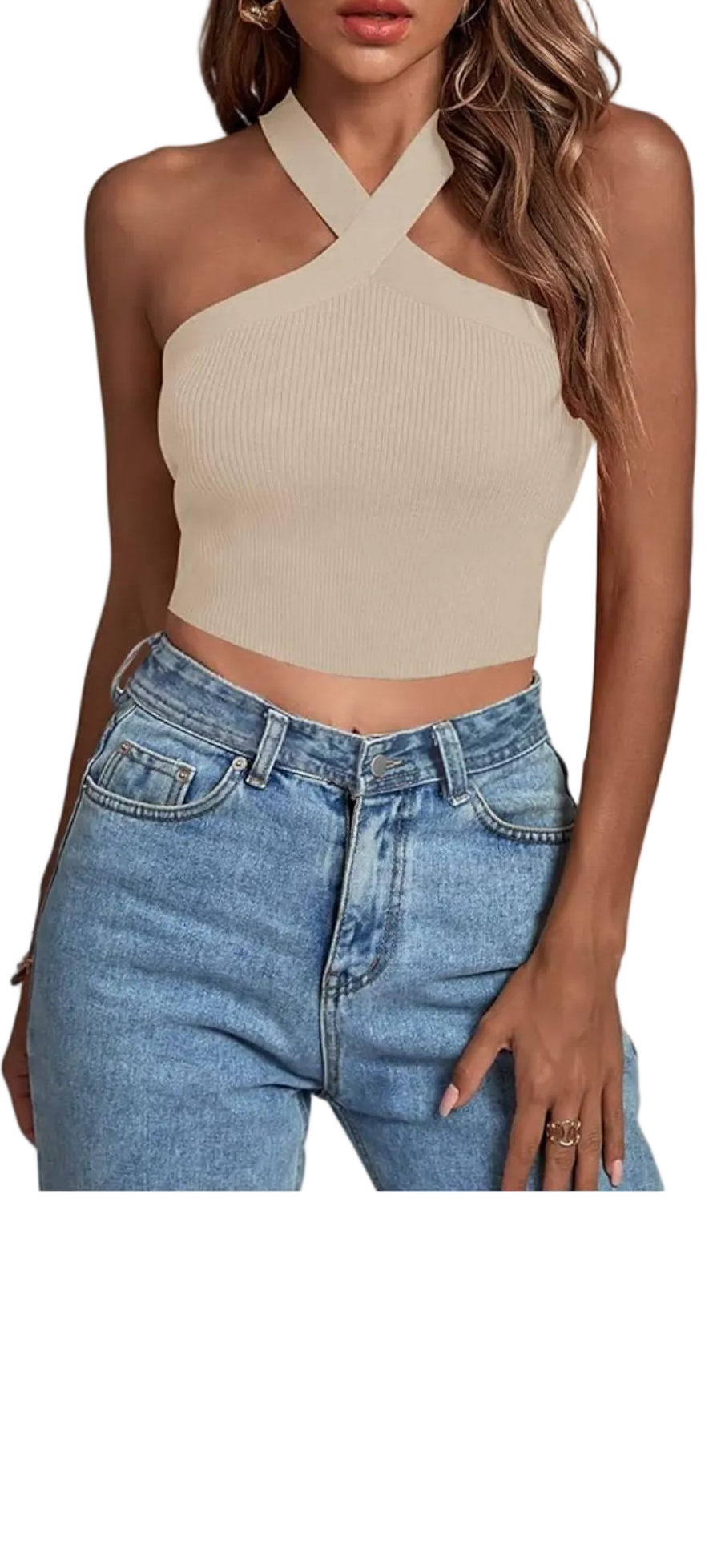 Ribbed Halter Crop Top