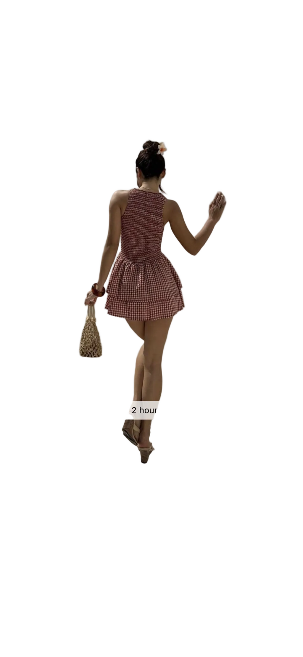 Red Plaid Belted Mini Dress