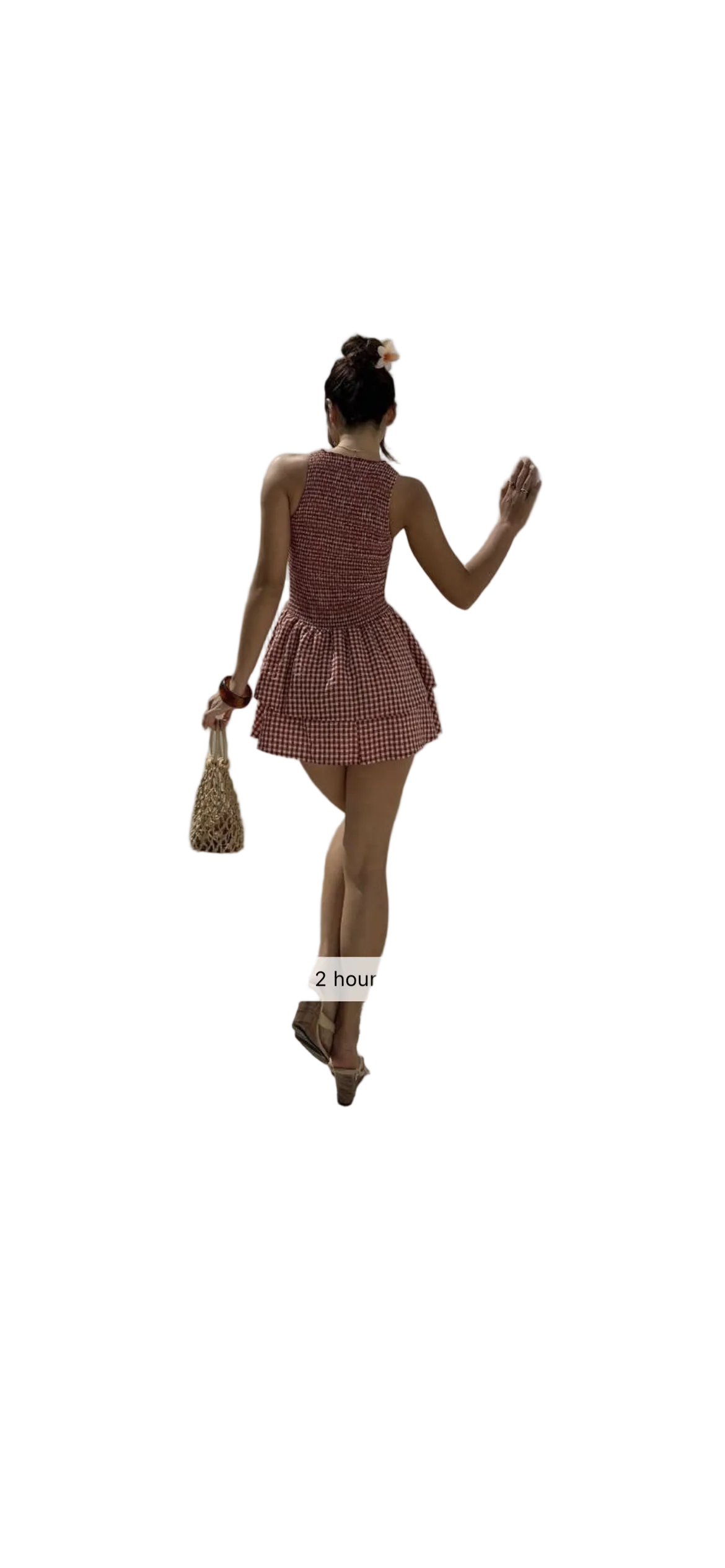Red Plaid Belted Mini Dress
