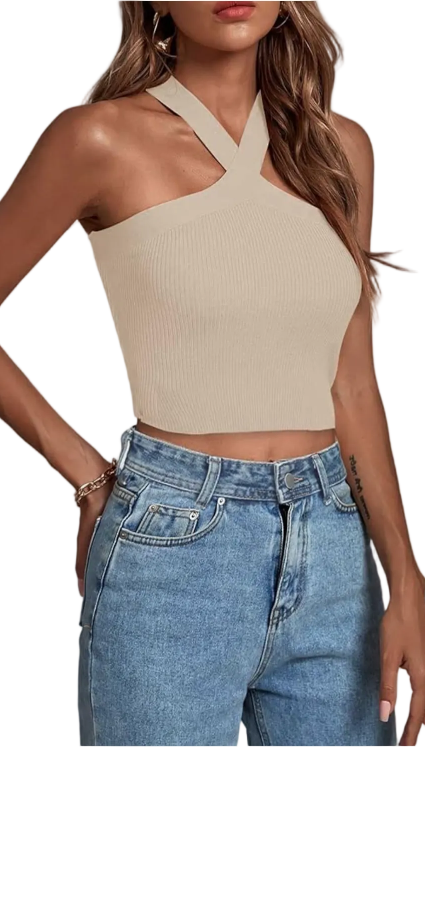 Ribbed Halter Crop Top