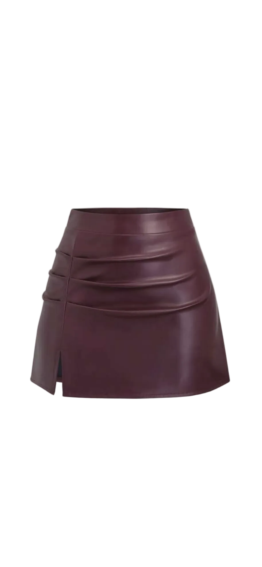 High-Waist PU Leather Skirt