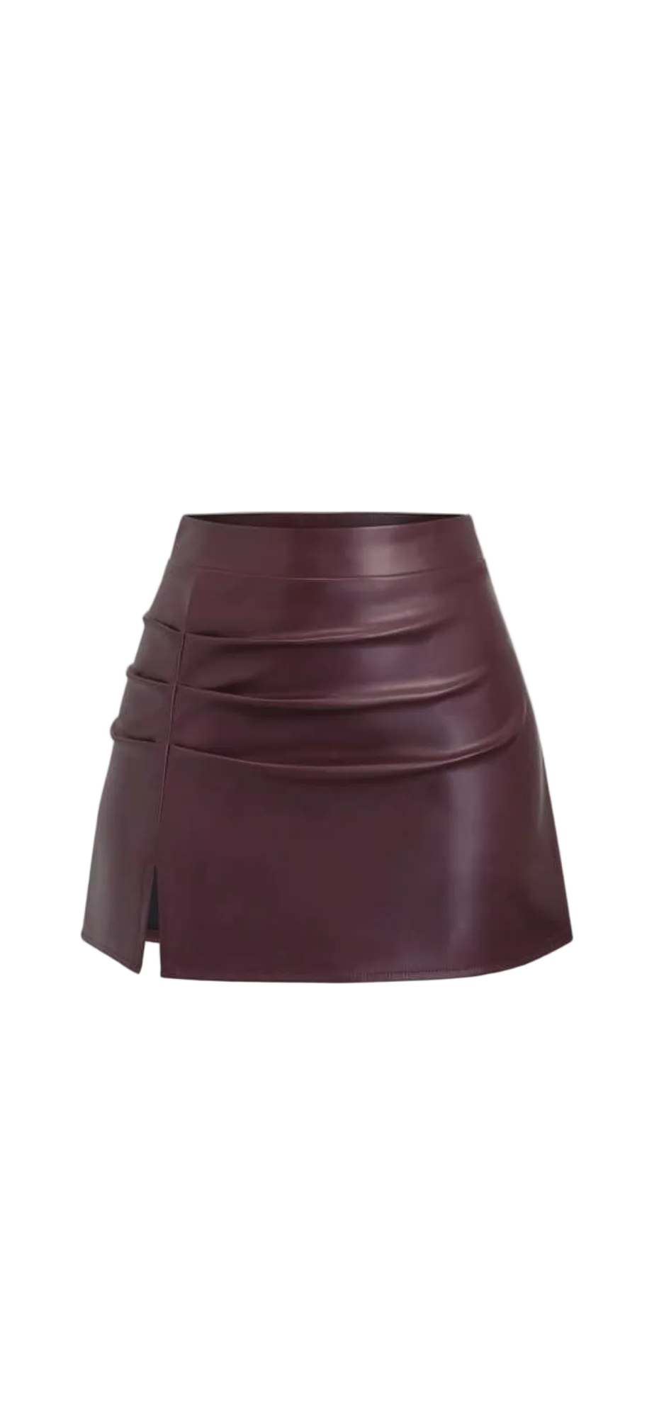 High-Waist PU Leather Skirt
