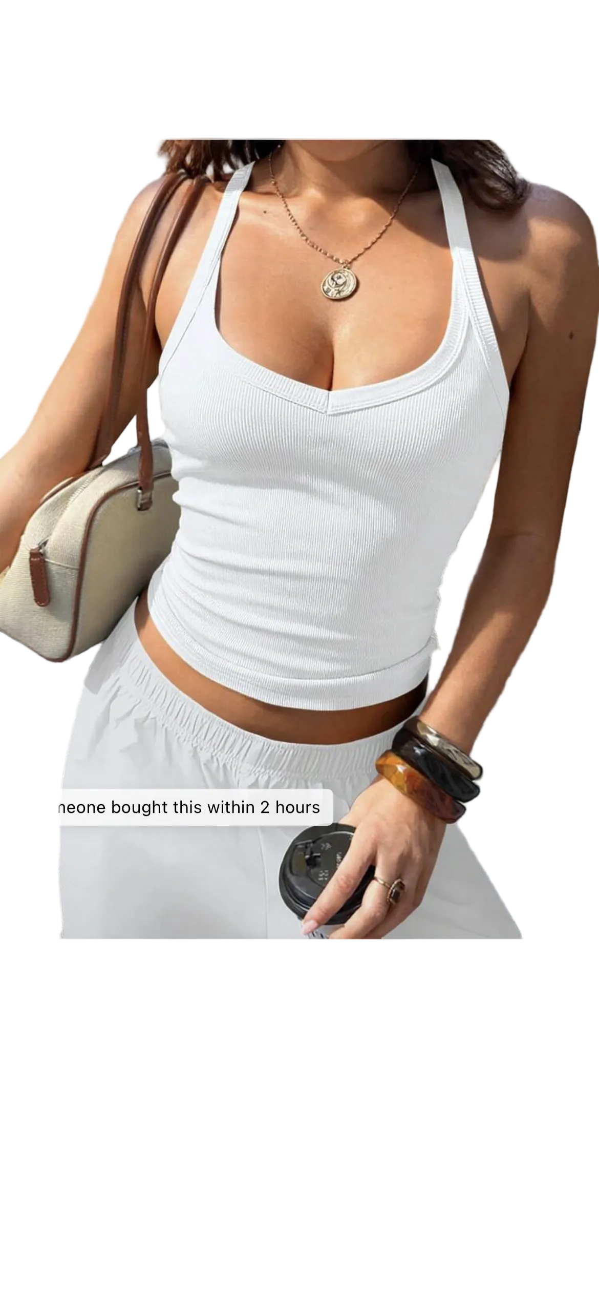Ribbed Backless Halter Top
