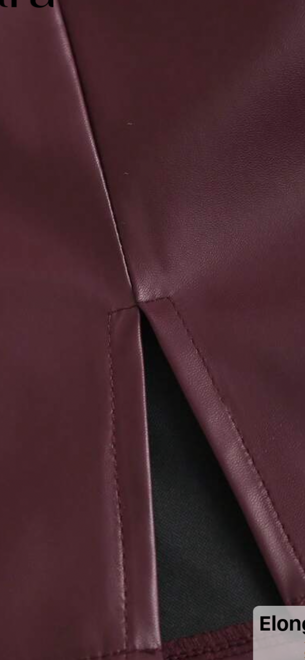High-Waist PU Leather Skirt
