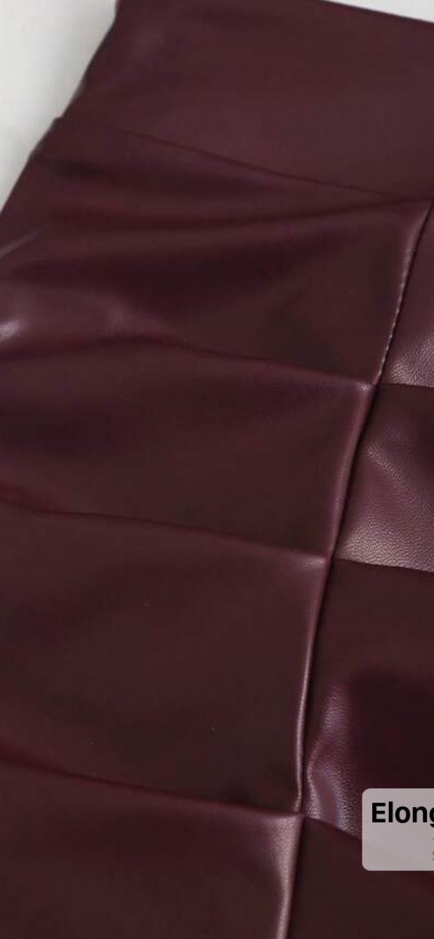 High-Waist PU Leather Skirt