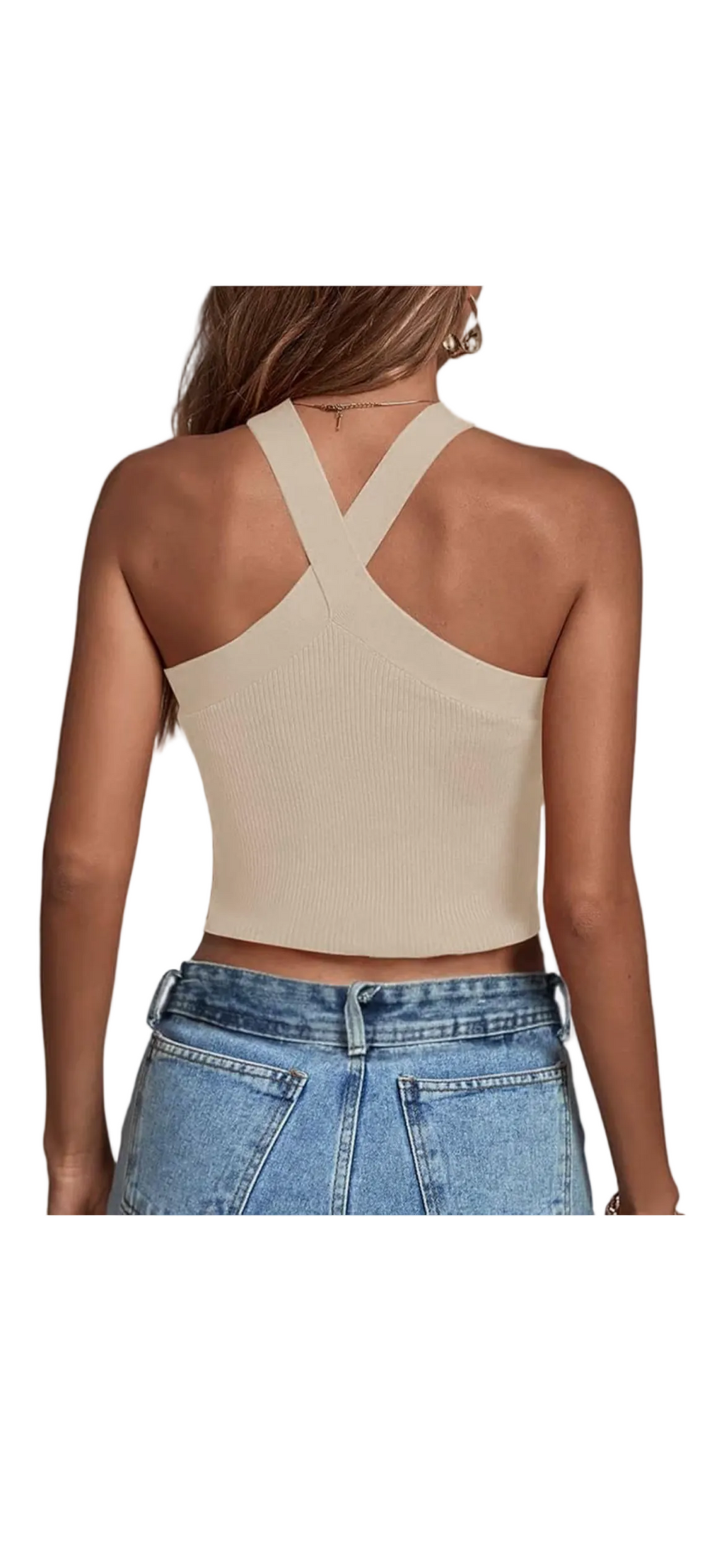 Ribbed Halter Crop Top