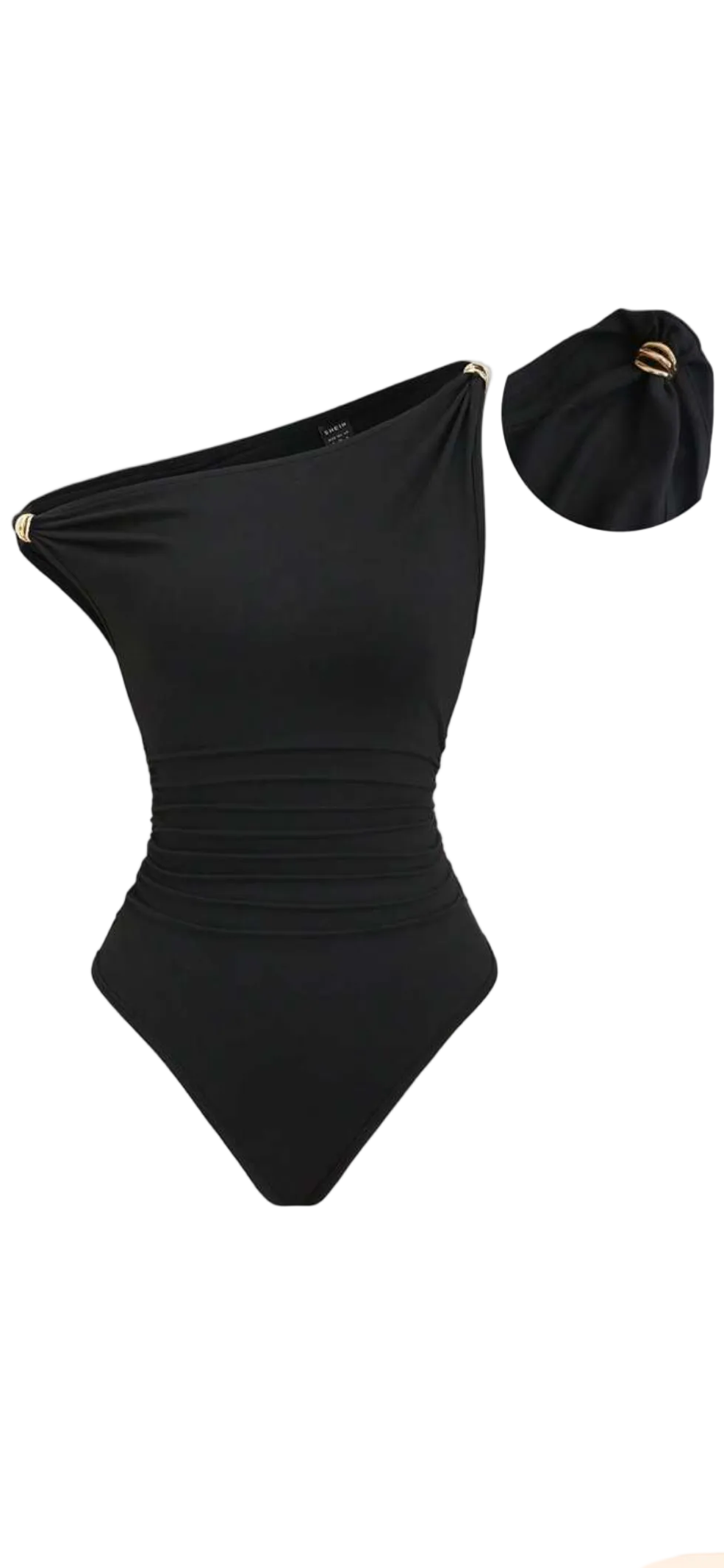 Asymmetric Ruched Bodysuit