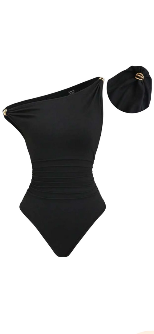 Asymmetric Ruched Bodysuit