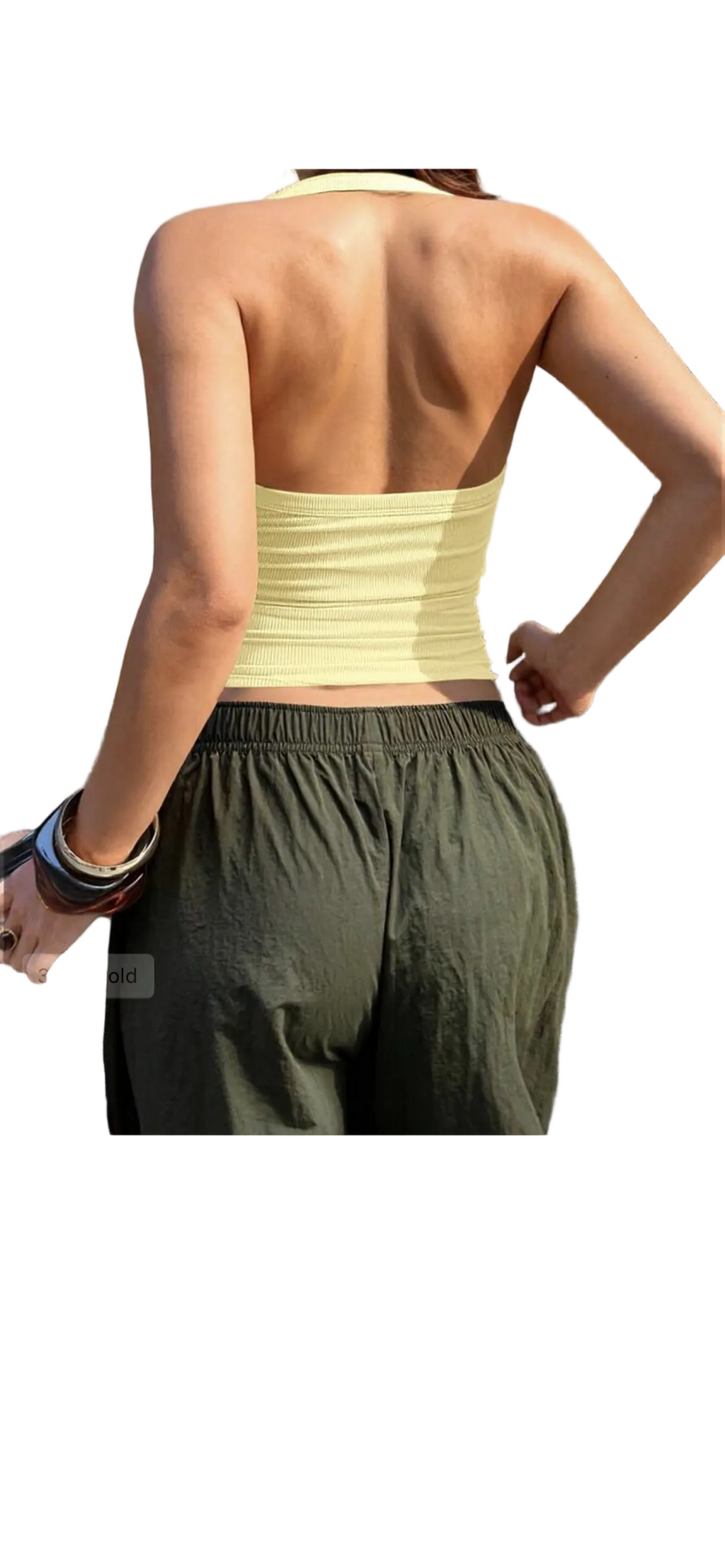 Ribbed Backless Halter Top