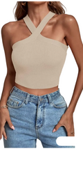 Ribbed Halter Crop Top