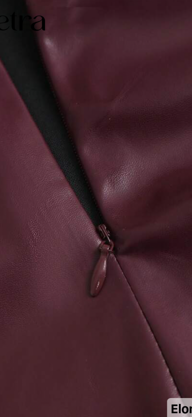 High-Waist PU Leather Skirt