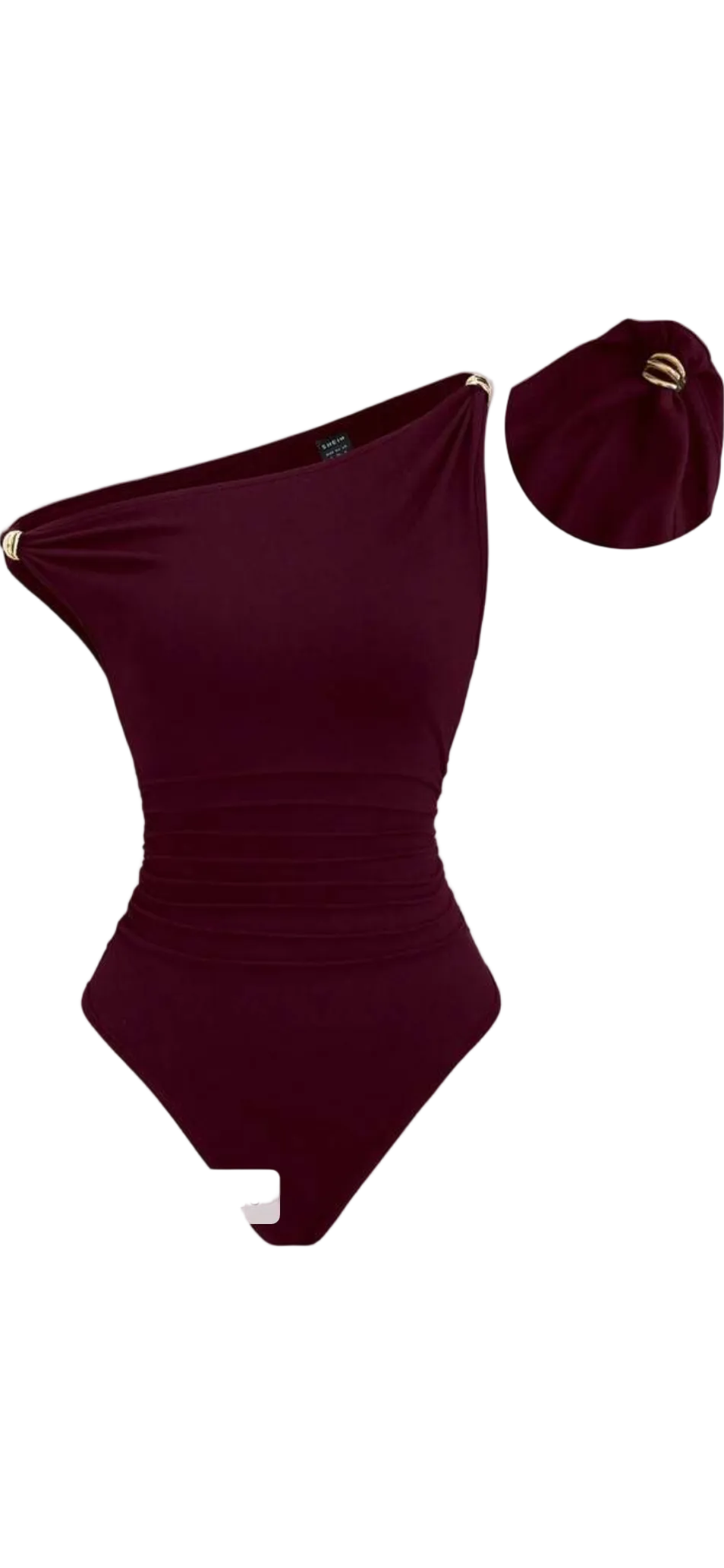 Asymmetric Ruched Bodysuit