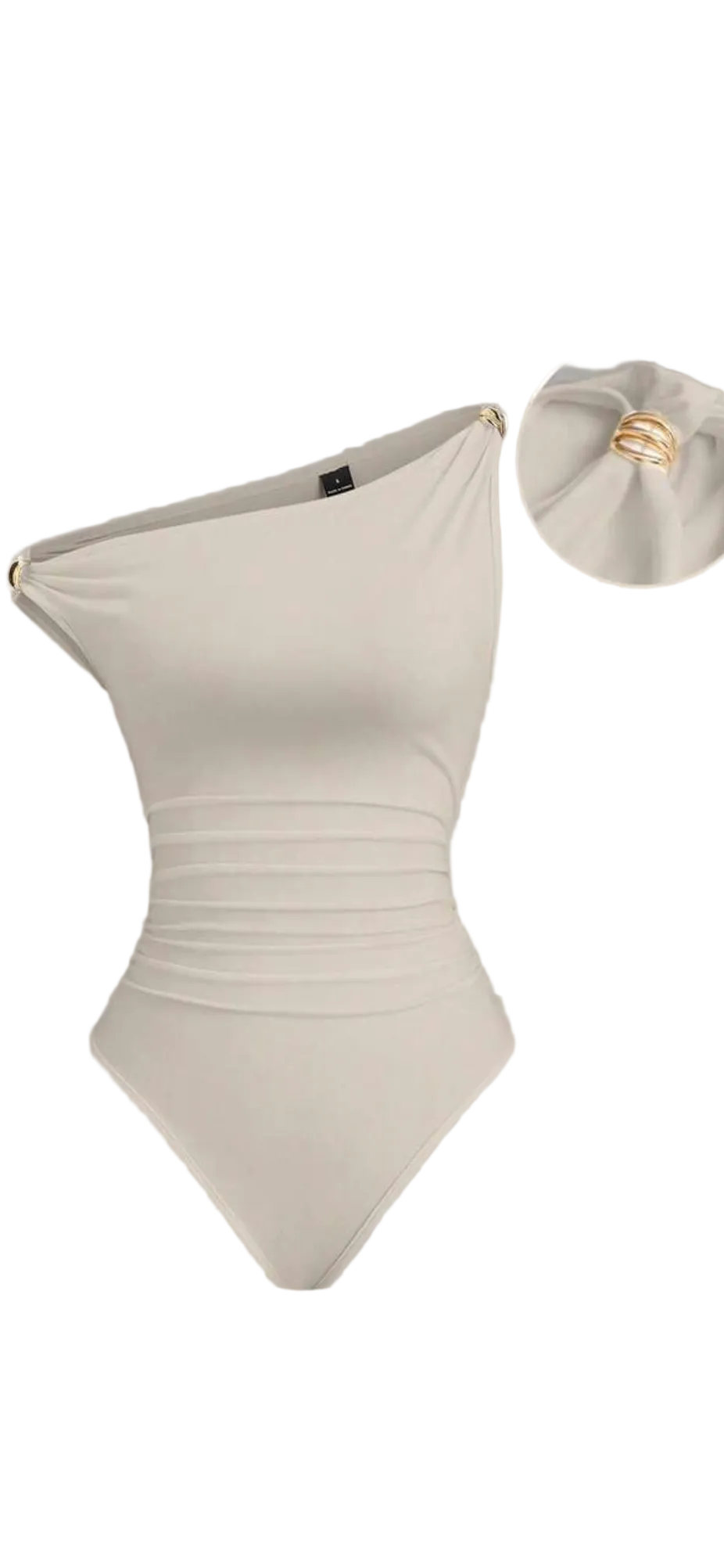 Asymmetric Ruched Bodysuit