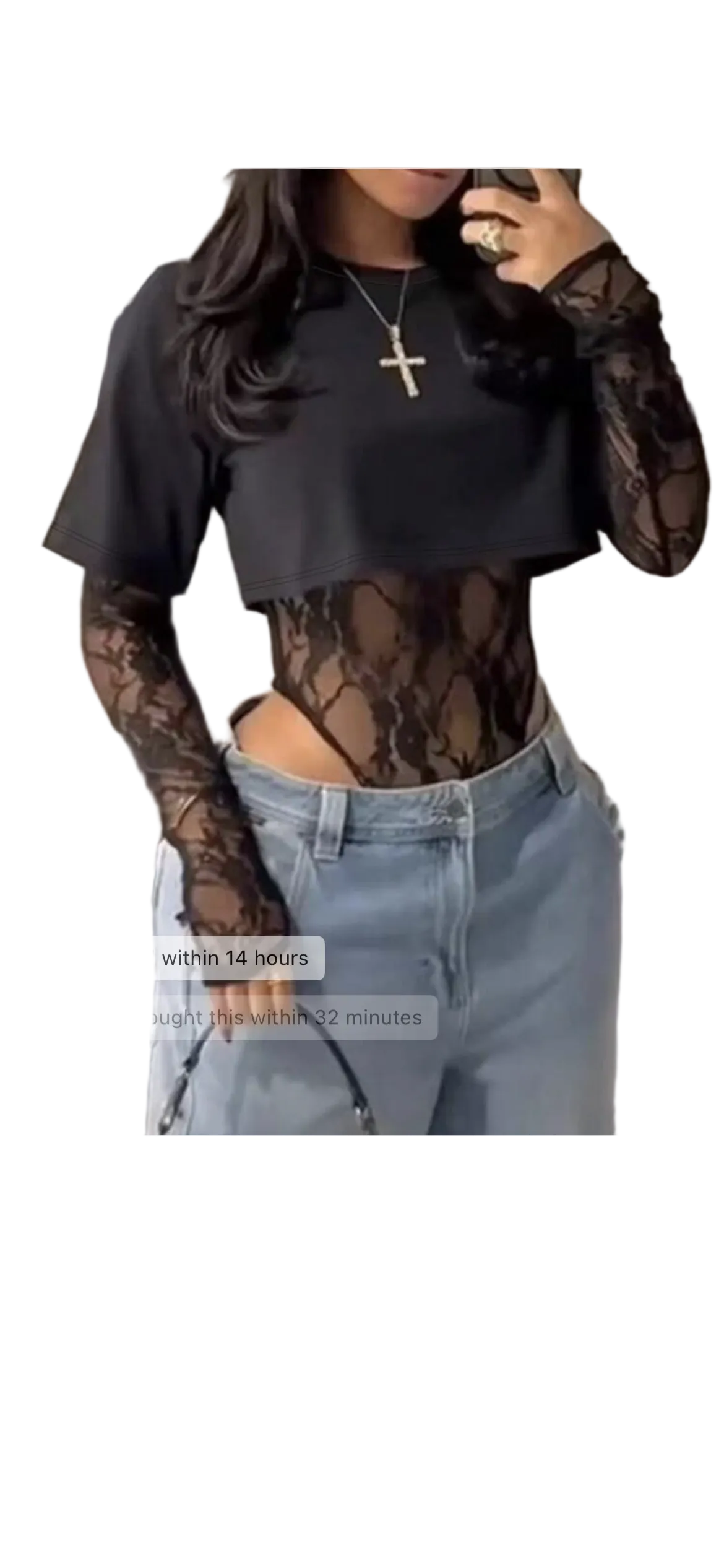 Sheer Lace Crop Top