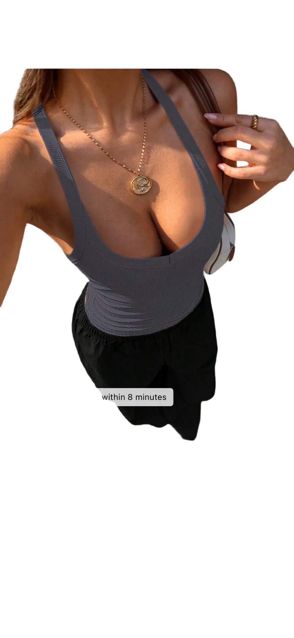 Ribbed Backless Halter Top
